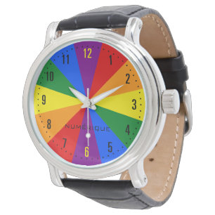 Rainbow LGBTQ American Pride Diversity Star Burst Armbanduhr