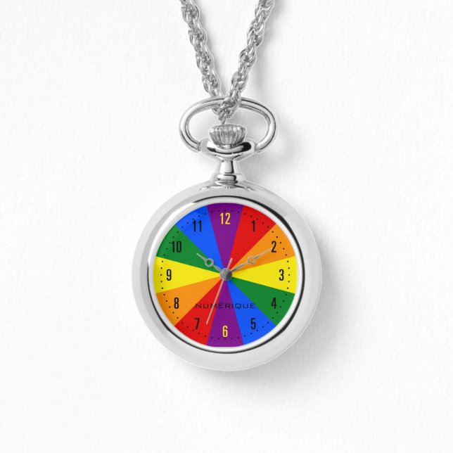 Rainbow LGBTQ American Pride Diversity Starburst Armbanduhr (Vorderseite)