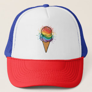 Rainbow LGBTQ+ Eiscreme Truckerkappe