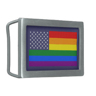 Rainbow LGBTQ Flag American Pride Diversity Rechteckige Gürtelschnalle