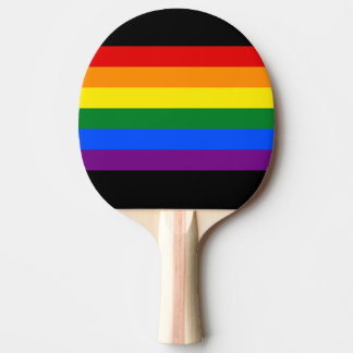 Rainbow LGBTQ+ Flag Ping Pong Paddle Bat (schwarz) Tischtennis Schläger