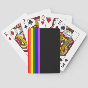 Rainbow LGBTQ+ Flag Stilvolle Spielkarten (schwarz