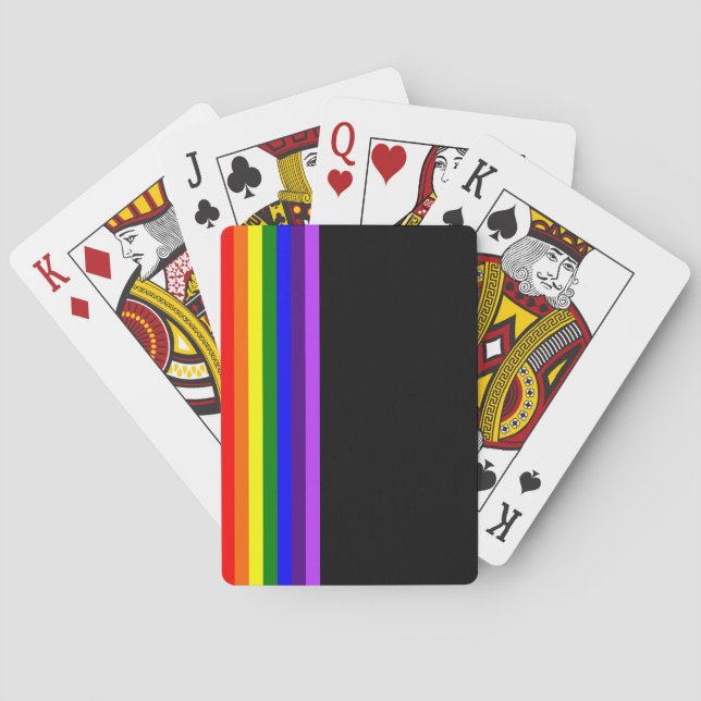 Rainbow LGBTQ+ Flag Stilvolle Spielkarten (schwarz (Rückseite)