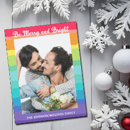 Rainbow LGBTQ Foto Niedlich Magnetische Weihnachts Magnetkarte