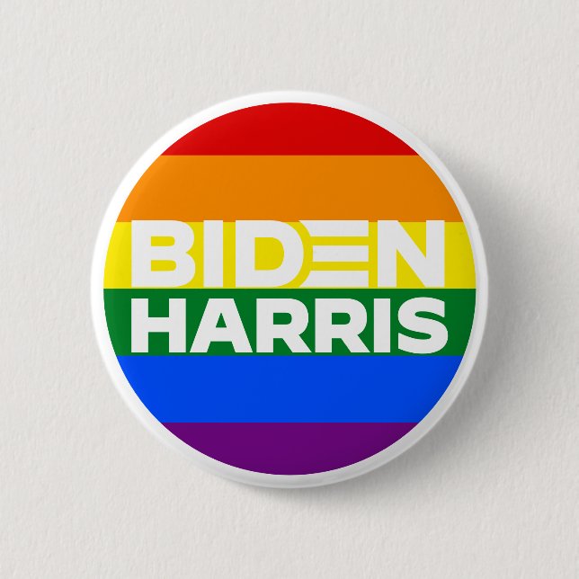 Rainbow LGBTQ Joe Biden Kamala Harris 2020 Button (Vorderseite)
