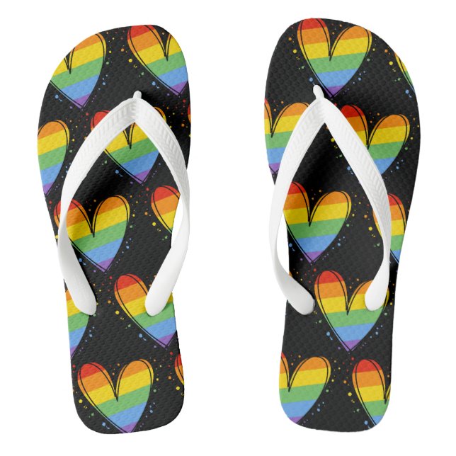 Rainbow LGBTQ Liebe Flip Flops (Fußbett)