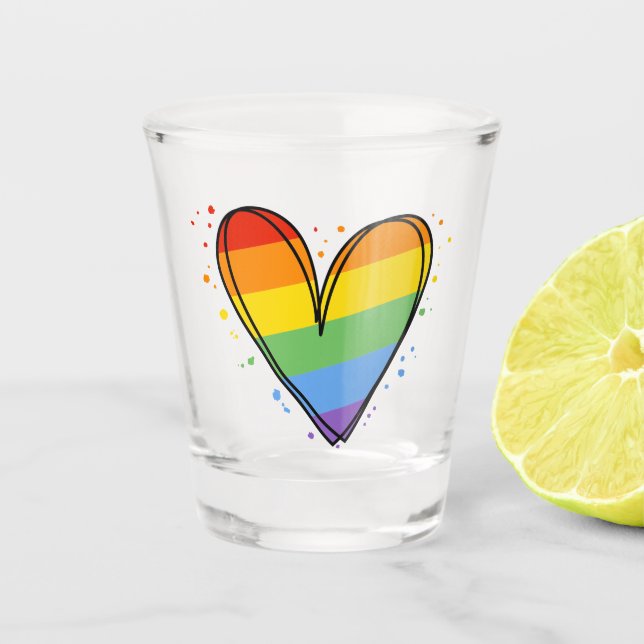 Rainbow LGBTQ Liebe Schnapsglas (Vorderseite)