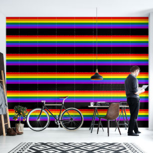 Rainbow LGBTQ Prix Flag auf schwarz Tapete