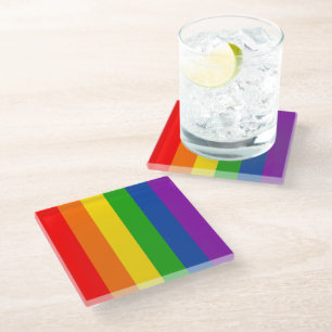 Rainbow LGBTQ+ Prix Flag, Gay Pride Colors Glasuntersetzer