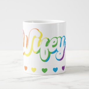 Rainbow LGBTQIA Lesbische Schwulenunterstützung Jumbo-Tasse