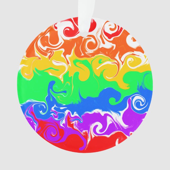 Rainbow LGBTQIA+ Weihnachten Ornament (Vorderseite)