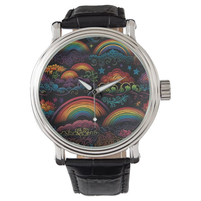 Rainbow LGBYQ Design Armbanduhr (Vorderseite)