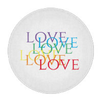 RAINBOW LIEBE 12" Rundglas-Schneidebrett