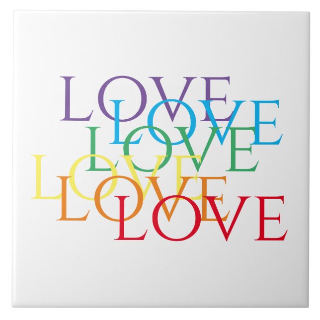 RAINBOW LIEBE 6x6 Keramik Tile Fliese (Vorderseite)