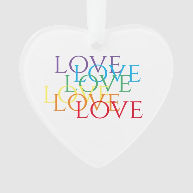 RAINBOW LIEBE Akrylisches Herz Ornament (Vorderseite)
