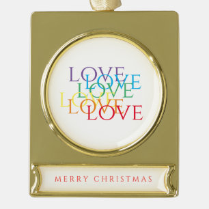 RAINBOW LIEBE Banner Ornament / Gold