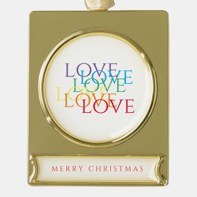 RAINBOW LIEBE Banner Ornament / Gold (Vorderseite)