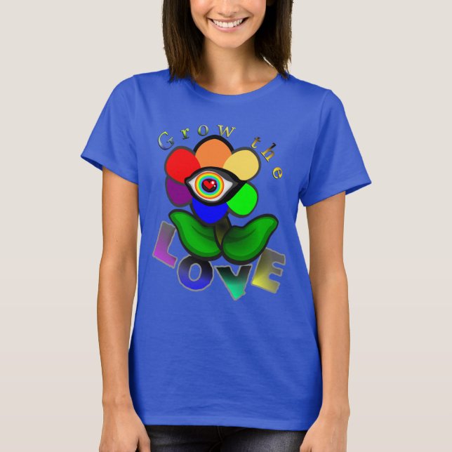 Rainbow-Liebe-Blume T-Shirt (Vorderseite)