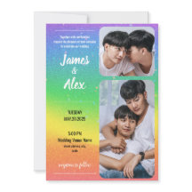 Rainbow Liebe - Gay Wedding Foto Einladung
