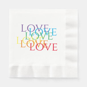 RAINBOW LIEBE geprägtes Mittagsbuch Napkins Serviette