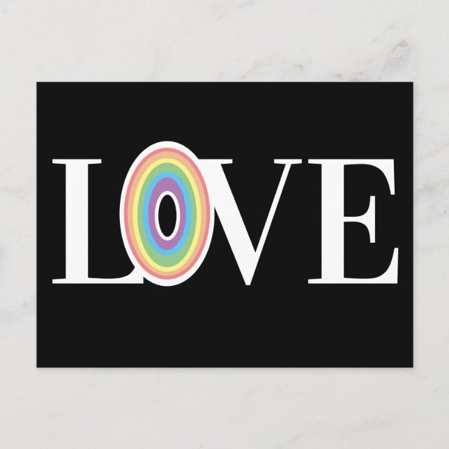 RAINBOW LIEBE GLEICHE GeschlechterWEITERUNG DANKE Postkarte (Vorderseite)