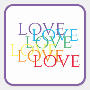 RAINBOW-LIEBE Große Aufkleber auf dem Platz / Lila