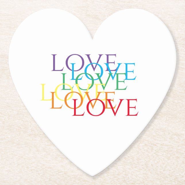 RAINBOW LIEBE Heftpapier Untersetzer (Vorderseite)