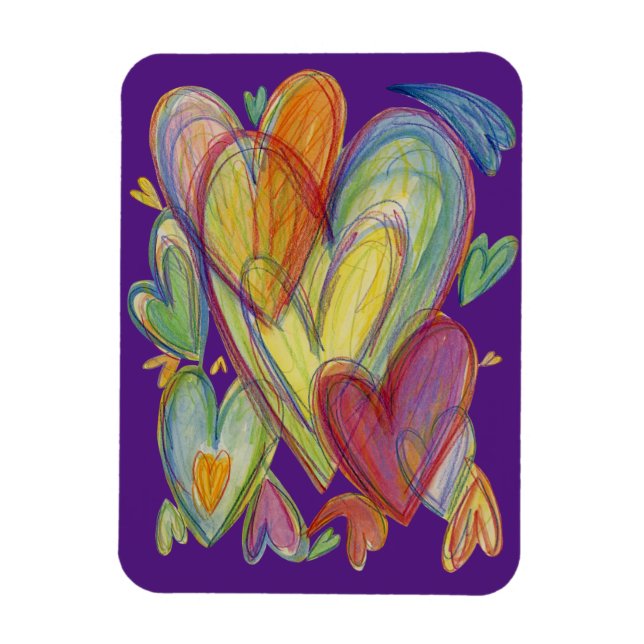 Rainbow-Liebe Herz für Inspiration-Kühlschrankmagn Magnet (Vertikal)