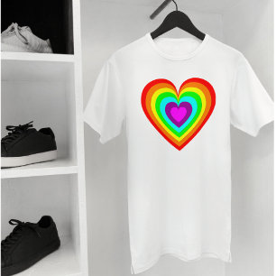 Rainbow Liebe Herzdesign T-Shirt