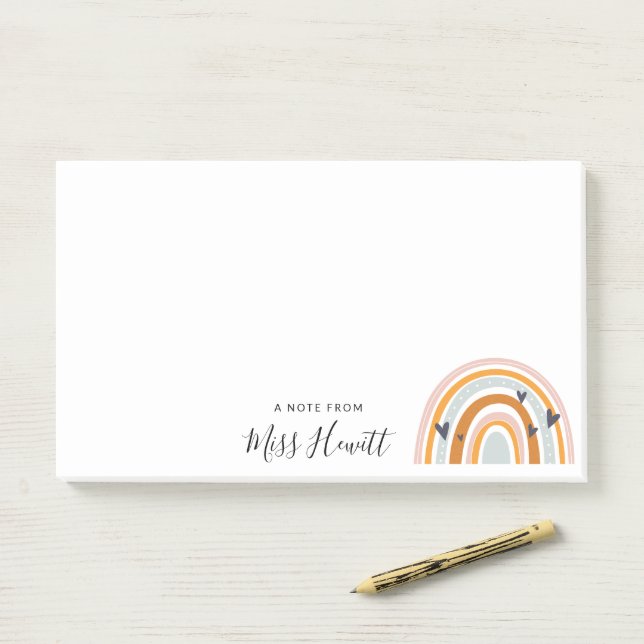 Rainbow Liebe Herzlehrer Postit Notes Post-it Klebezettel (Auf Schreibtisch)