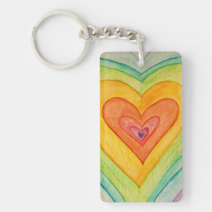 Rainbow Liebe Herzlich Willkommen in Word Art Cust Schlüsselanhänger