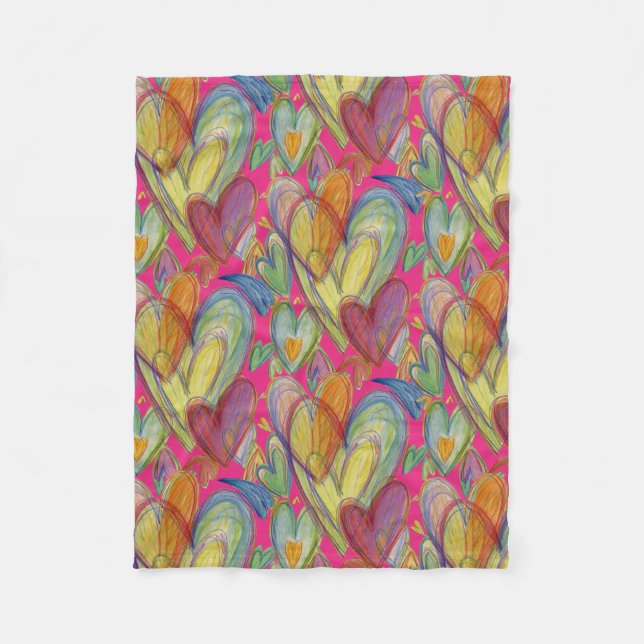 Rainbow Liebe Hört Gemütliches Fleece Keule (Vorderseite)