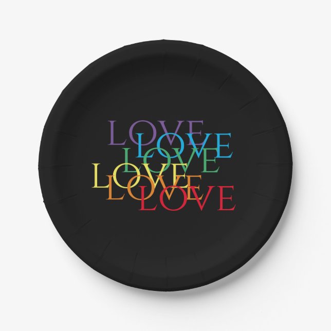 RAINBOW LIEBE II 7" Rundpapier-Teller Pappteller (Vorderseite)
