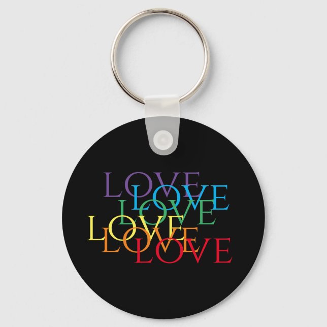 RAINBOW LIEBE II Aluminium Circle Schlüsselanhänge Schlüsselanhänger (Vorderseite)