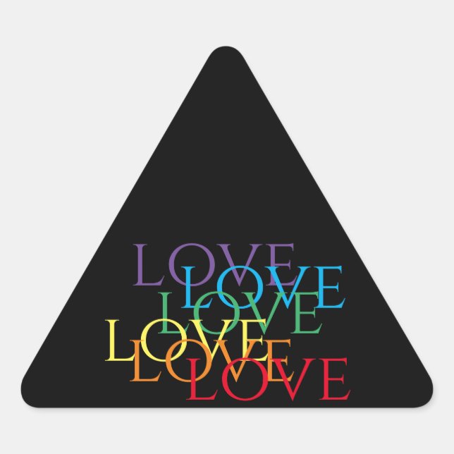 RAINBOW LIEBE II Dreieckskleber Dreieckiger Aufkleber (Vorderseite)