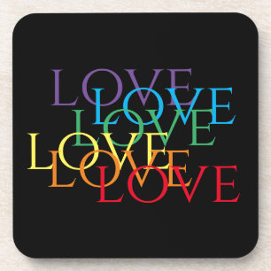 RAINBOW LIEBE II Hartkunststoff-Untersetzer Getränkeuntersetzer