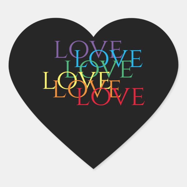 RAINBOW LIEBE II Herz-Aufkleber (Vorderseite)