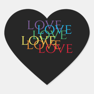 RAINBOW LIEBE II Herz-Aufkleber