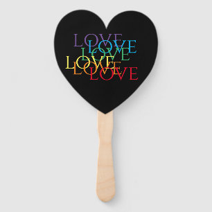 RAINBOW LIEBE II Herzform Handfächer