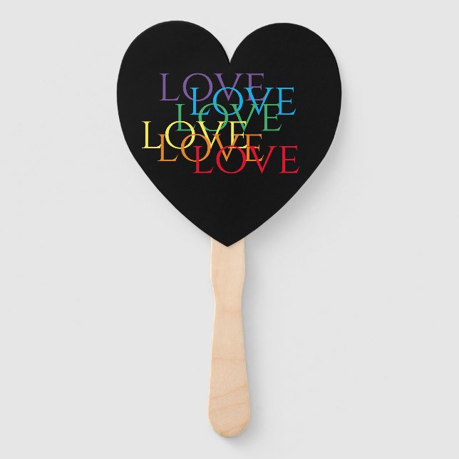 RAINBOW LIEBE II Herzform Handfächer (Vorderseite)