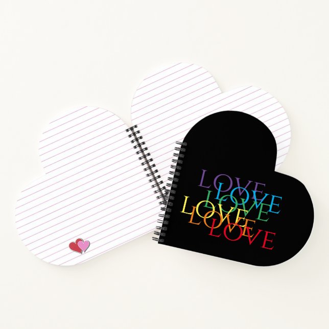RAINBOW LIEBE II Herzform Notebook Notizbuch (Innenseite)