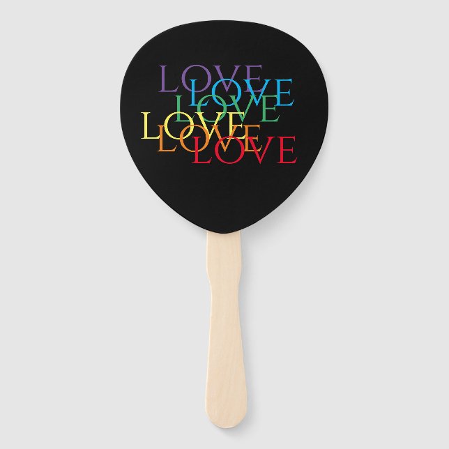 RAINBOW LIEBE II Paddelform Handfächer (Vorderseite)