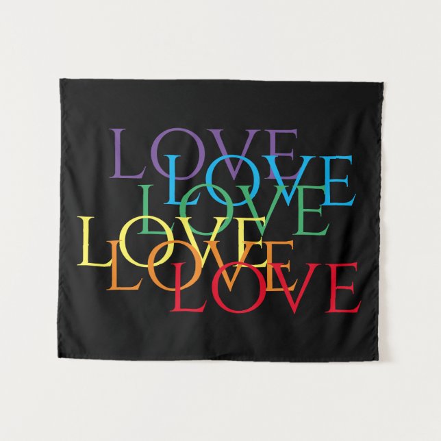 RAINBOW LIEBE II Tapestry Wandteppich (Vorderseite (Horizontal))