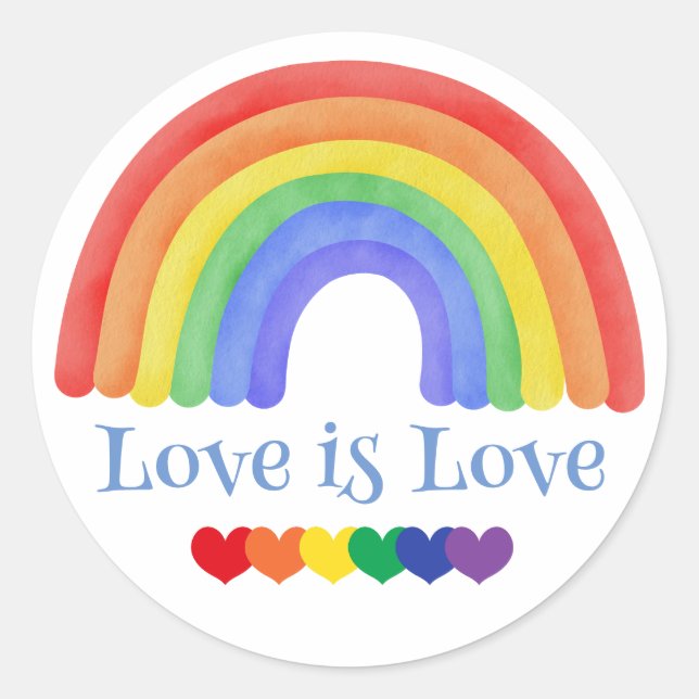 Rainbow Liebe ist Liebe farbenfroh Runder Aufkleber (Vorderseite)