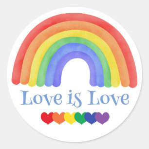 Rainbow Liebe ist Liebe farbenfroh Runder Aufkleber