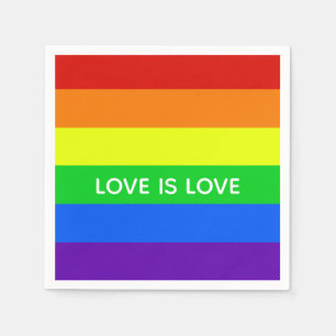 Rainbow Liebe ist Liebe farbiger LGBTQ Gay Pride Serviette