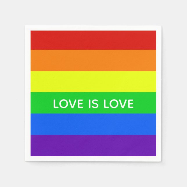 Rainbow Liebe ist Liebe  farbiger LGBTQ Gay Pride Serviette (Vorderseite)