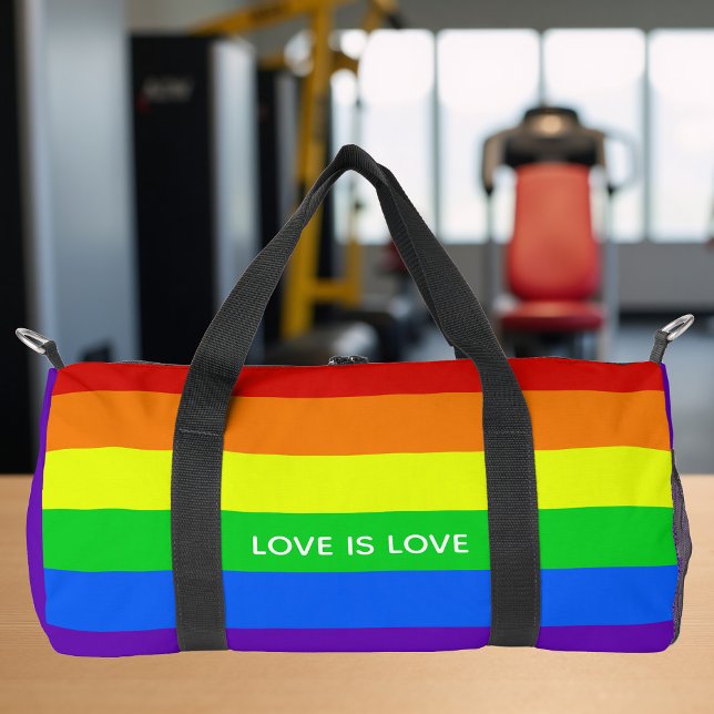 Rainbow Liebe ist Liebe Gay Pride Duffle Bag (Von Creator hochgeladen)