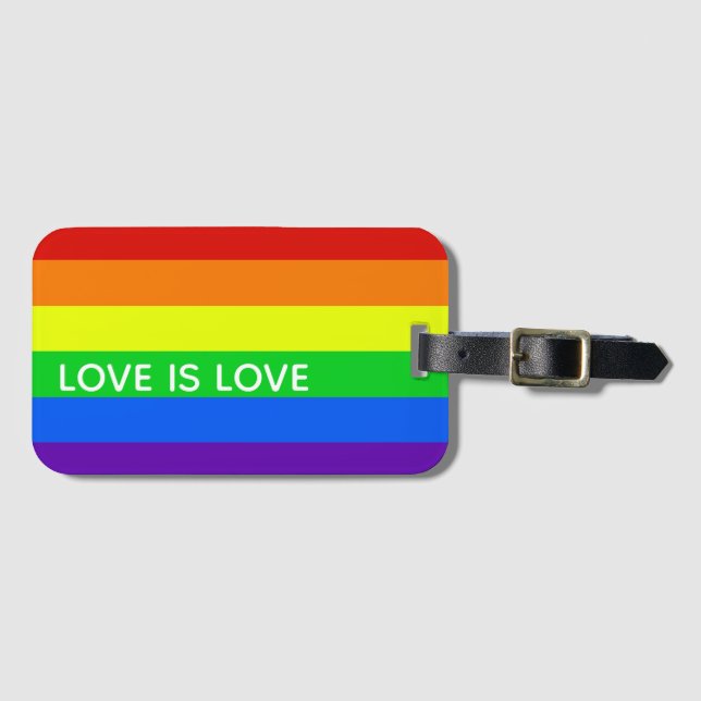 Rainbow Liebe ist Liebe Gay Pride LGBTQ Beautiful Gepäckanhänger (Vorderseite (Horizontal))