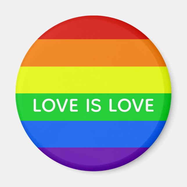 Rainbow Liebe ist Liebe Gay Pride LGBTQ Beautiful Magnet (Vorne)